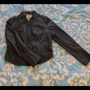 Anthropologie Dark Gray Leather Jacket